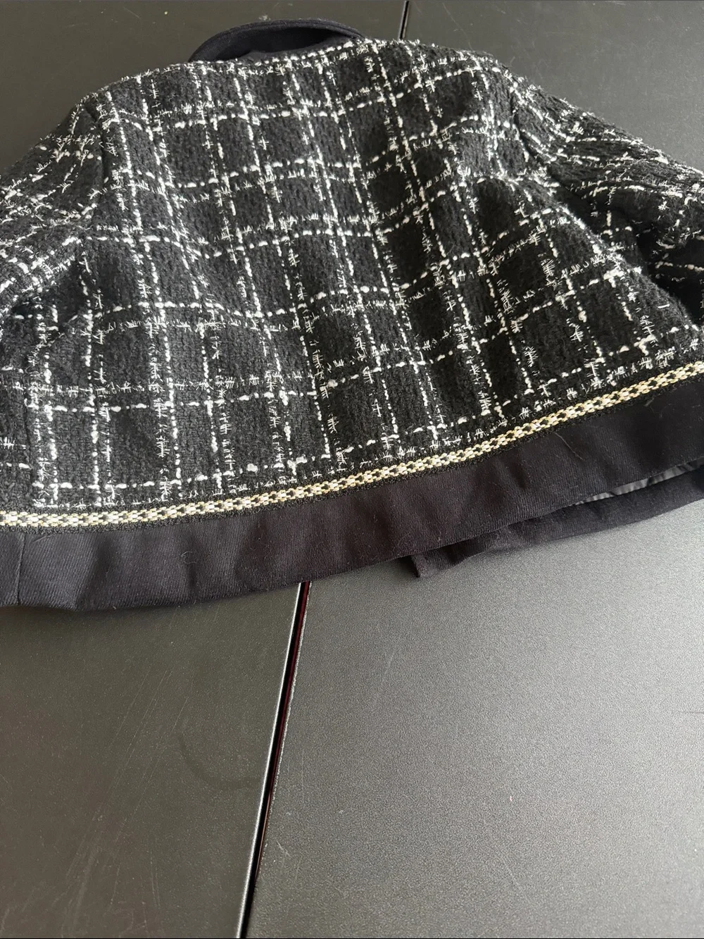 Black & White Tweed Jacket and Skirt Set